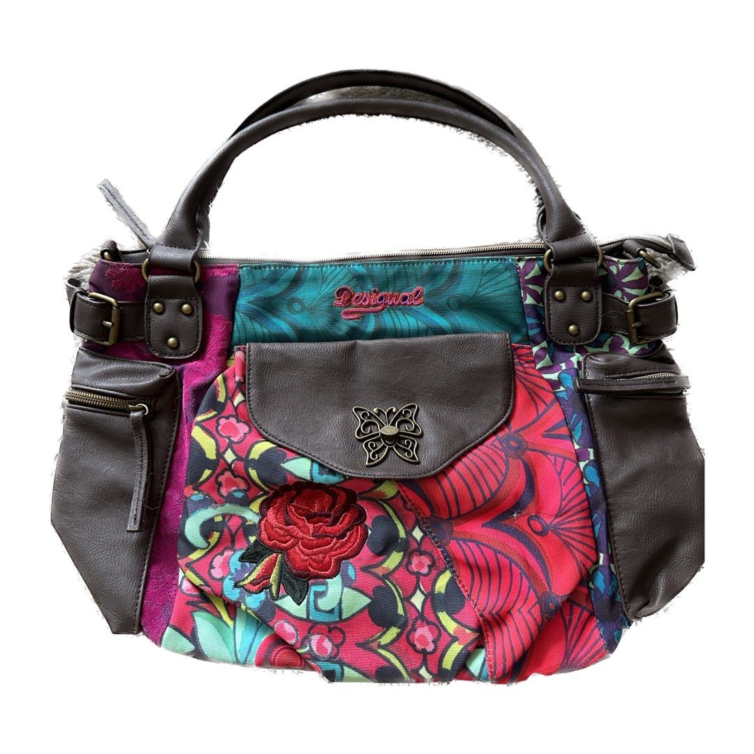 Neuf Avec étiquettes – Sac De Sport Desigual Tropic (Turquoise, Motif Floral)