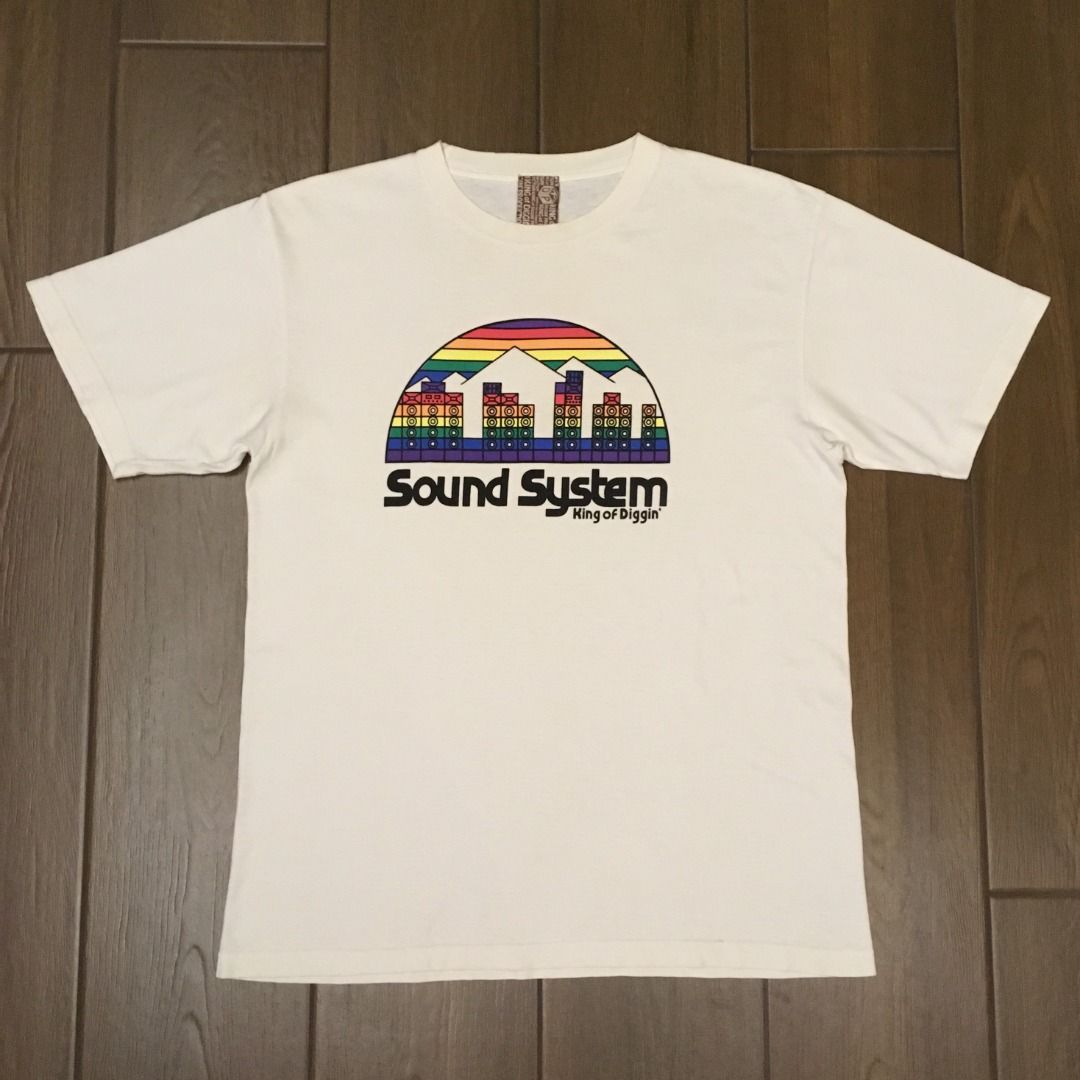 DJ MURO KING OF DIGGIN' Sound System T-Shirt - White XL (vintage raptee rap  rapper japanese hip hop krush kentaro turntablism crate digging vinyl