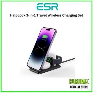 ESR HaloLock 3-In-1 Travel Wireless Charging Set