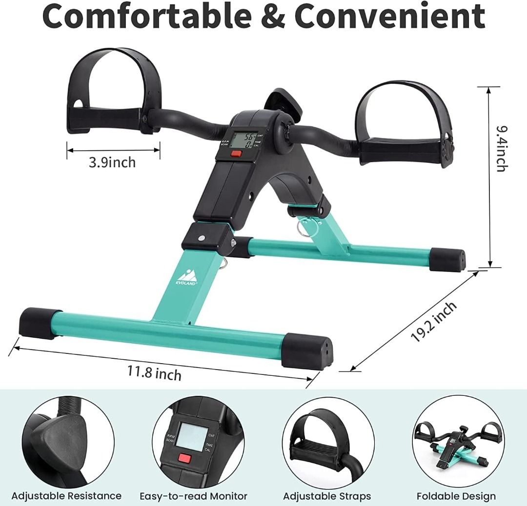 EVOLAND Pedal Exerciser Bike Portable Home Fitness Mini Exercise