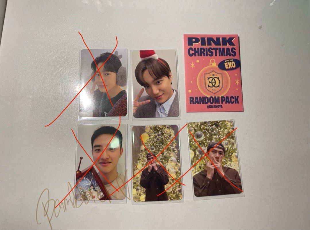 EXO Kai Kim Jongin pink christmas photocard