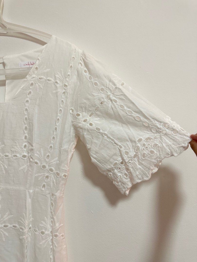 Dalayla Sleeveless Eyelet Maxi Dress White