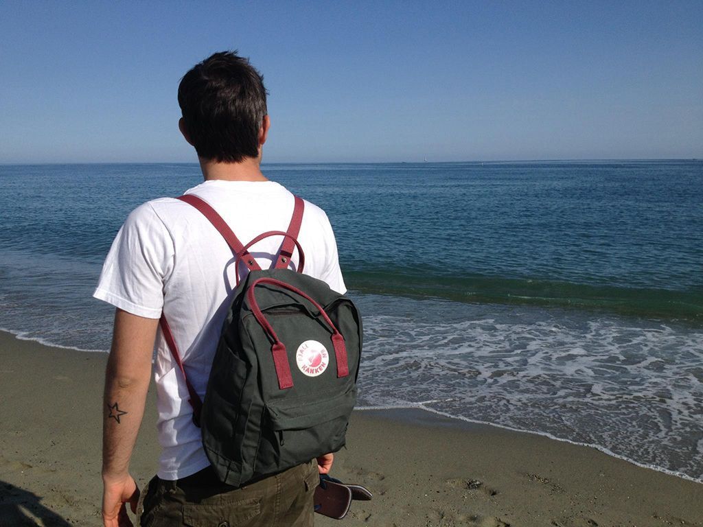Fjallraven Kanken Classic Backpack Forest Green Ox Red Women s