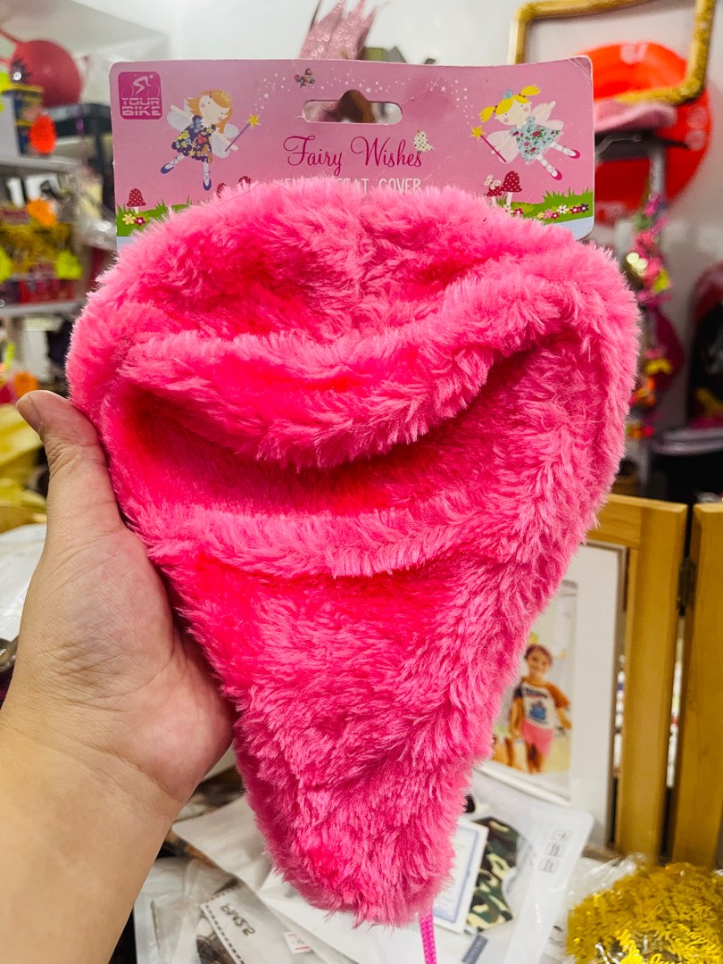 Furry Pink Bike Seat Cover Sports Equipment Bicycles Parts Bicycles on Carousell
