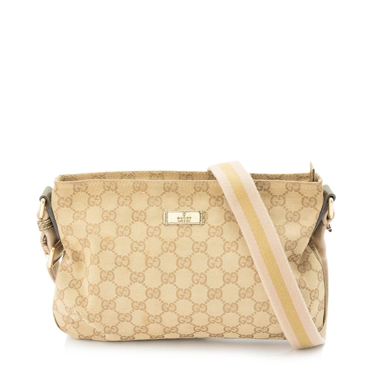 Gucci GG Supreme Crossbody bag in Coated Canvas Gold Hardware