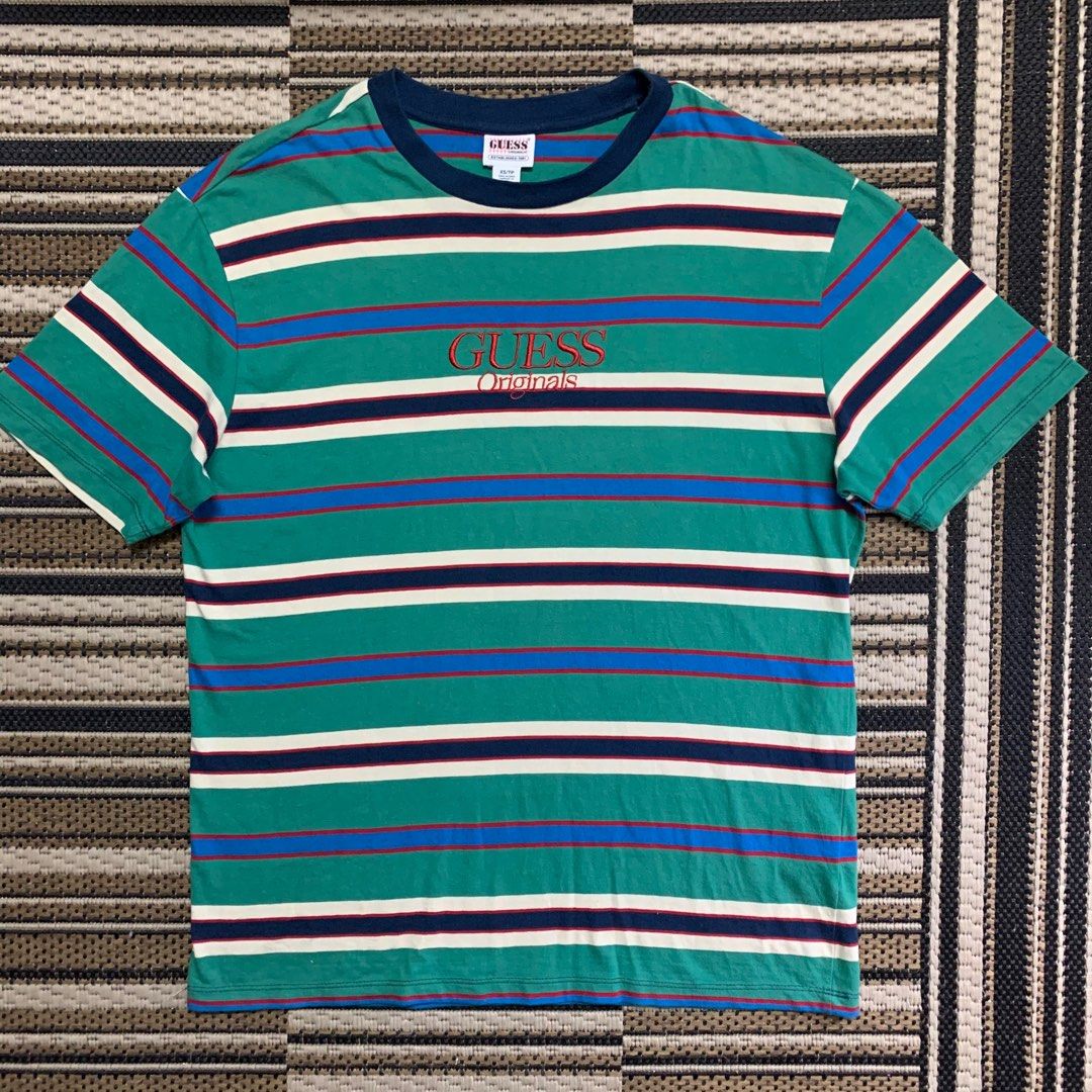 Guess Striped Tee Men s Fashion Tops Sets Tshirts Polo