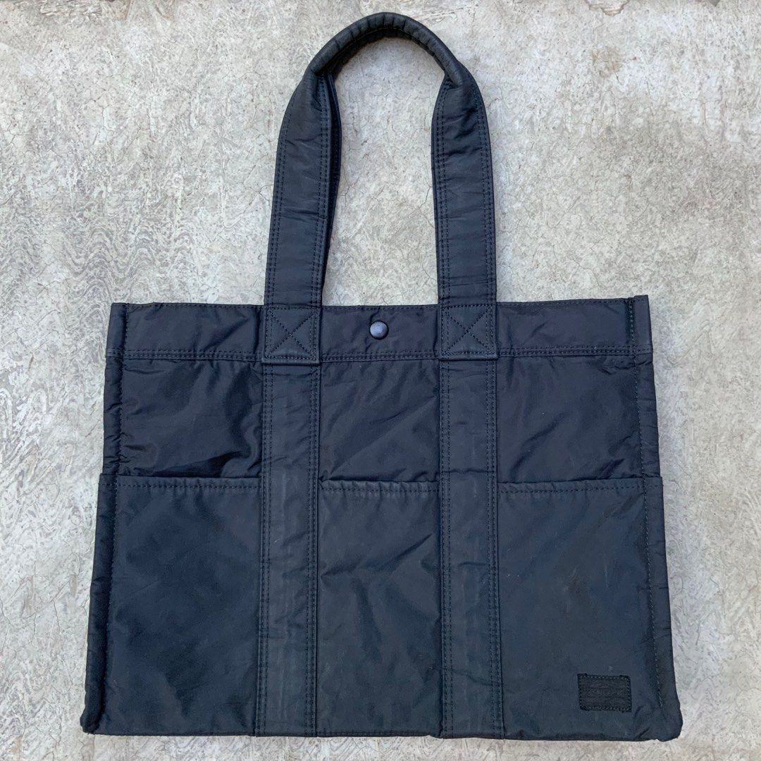 HEAD PORTER BLACK BEAUTY TANKER TOTE BAG M BLACK, Fesyen Pria, Tas