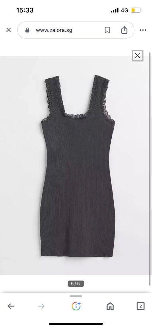 H&M Lace-Trimmed Ribbed Dress, Women's Fashion, Dresses & Sets, Dresses on  Carousell