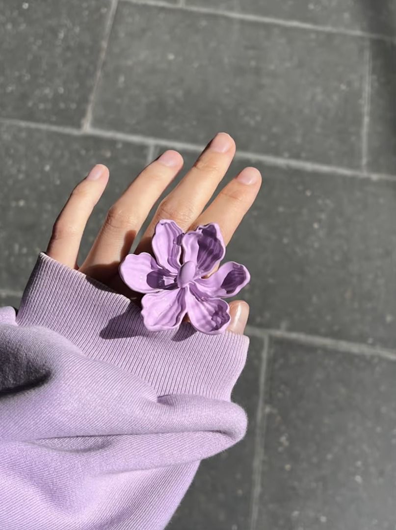 Purple sale flower ring