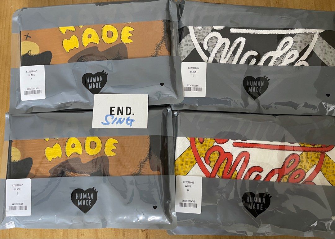 Human made kaws graphic T-shirt #3 #1 黑白tee, 男裝, 上身及套裝, T