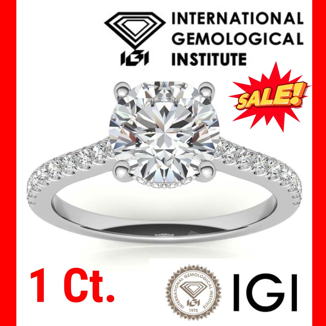 IGI 1 carat IGI certified Lab grown Diamonds Engagement solitaire ring ...