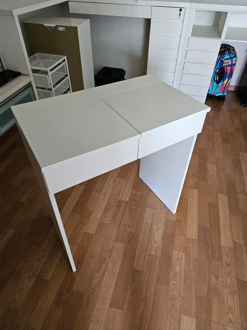 ikea brimnes dressing table, ikea white steel drawer, loberget chair