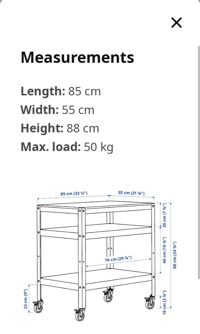 BROR Utility cart, black, pine plywood - IKEA