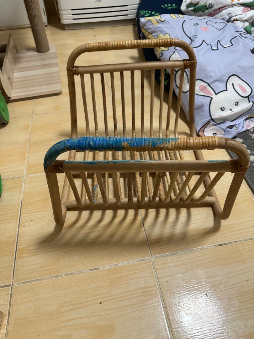 Ikea Buskbo Rattan Magazine Stand, Furniture & Home Living, Home Decor