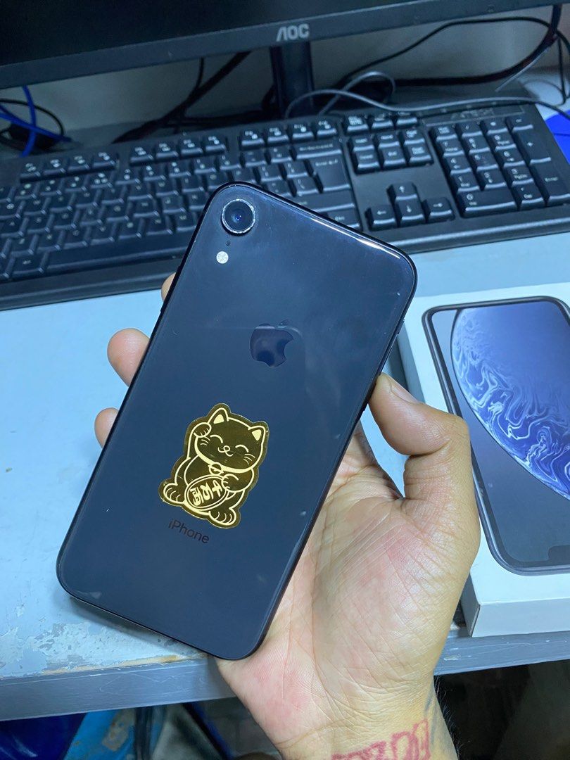 Iphone XR 64gb Smartlocked (Category: iPhone X Series) located in Manila. Submitted by danielly23 (Listing ID 1265826790, Image 2). Description: For sale Iphone XR 64 Gb Black Factory Unlocked (Smartlocked) Issue scratch around camera. 86% Batt health Latest IOS installed Face id and True tone working No icloud issue. Reset all you want Original Box and Cases included. 11k asking price. Vito cruz malate area.