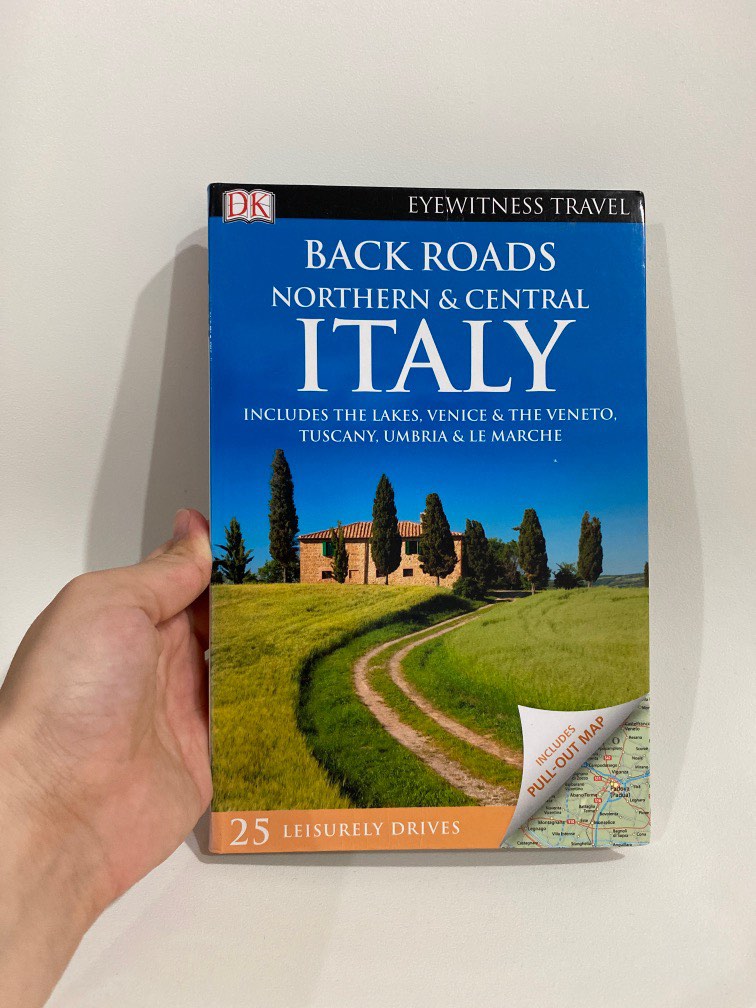 Hobbies　out　travel　Italy　map,　Roads　guide　on　pull　Books　Travel　(Back　Northern　with　Guides　Central　Italy)　Holiday　Toys,　Magazines,　Carousell