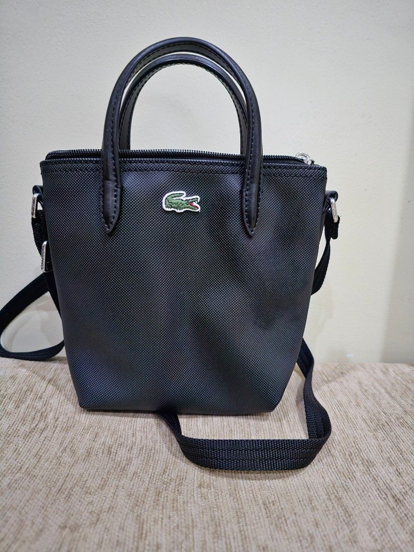 Lacoste Small Tote Sling Bag Black Women s Fashion Bags