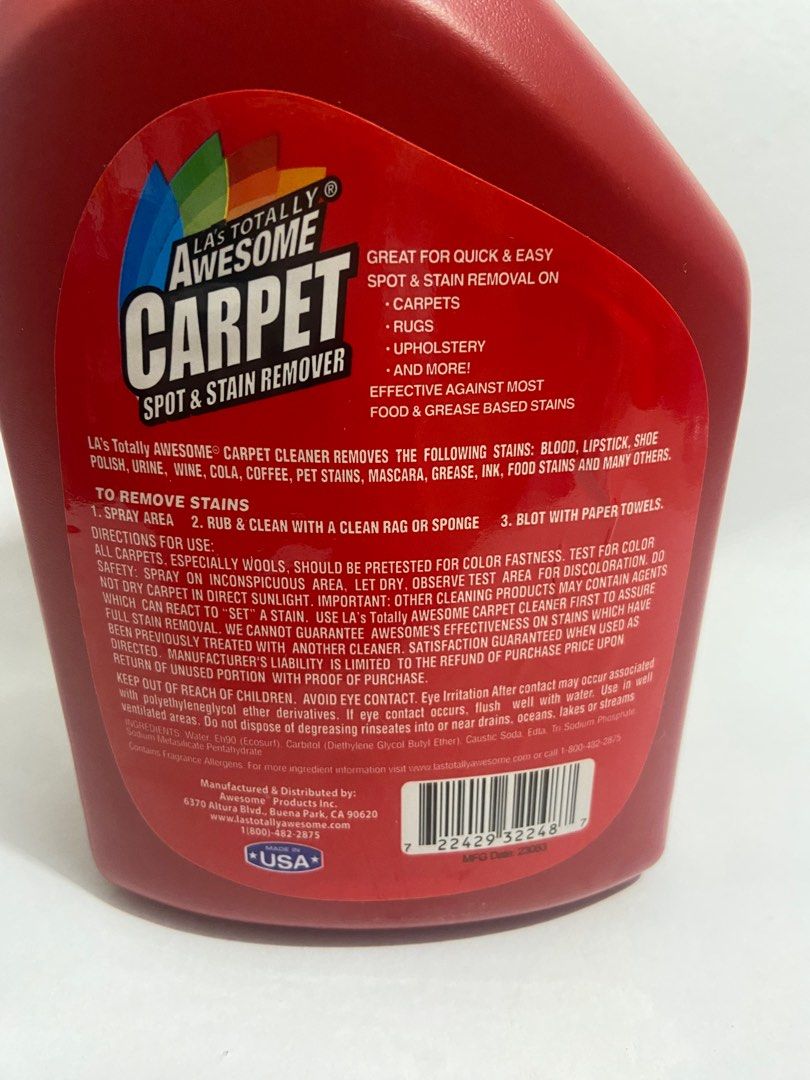 LA's Totally Awesome Carpet Spot & Stain Cleaner 946ML, Furniture