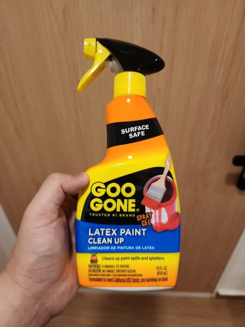 Latex Paint Remover Goo Gone Clean Up Spill Splatter HDB BTO, Furniture &  Home Living, Cleaning & Homecare Supplies, Cleaning Tools & Supplies on  Carousell