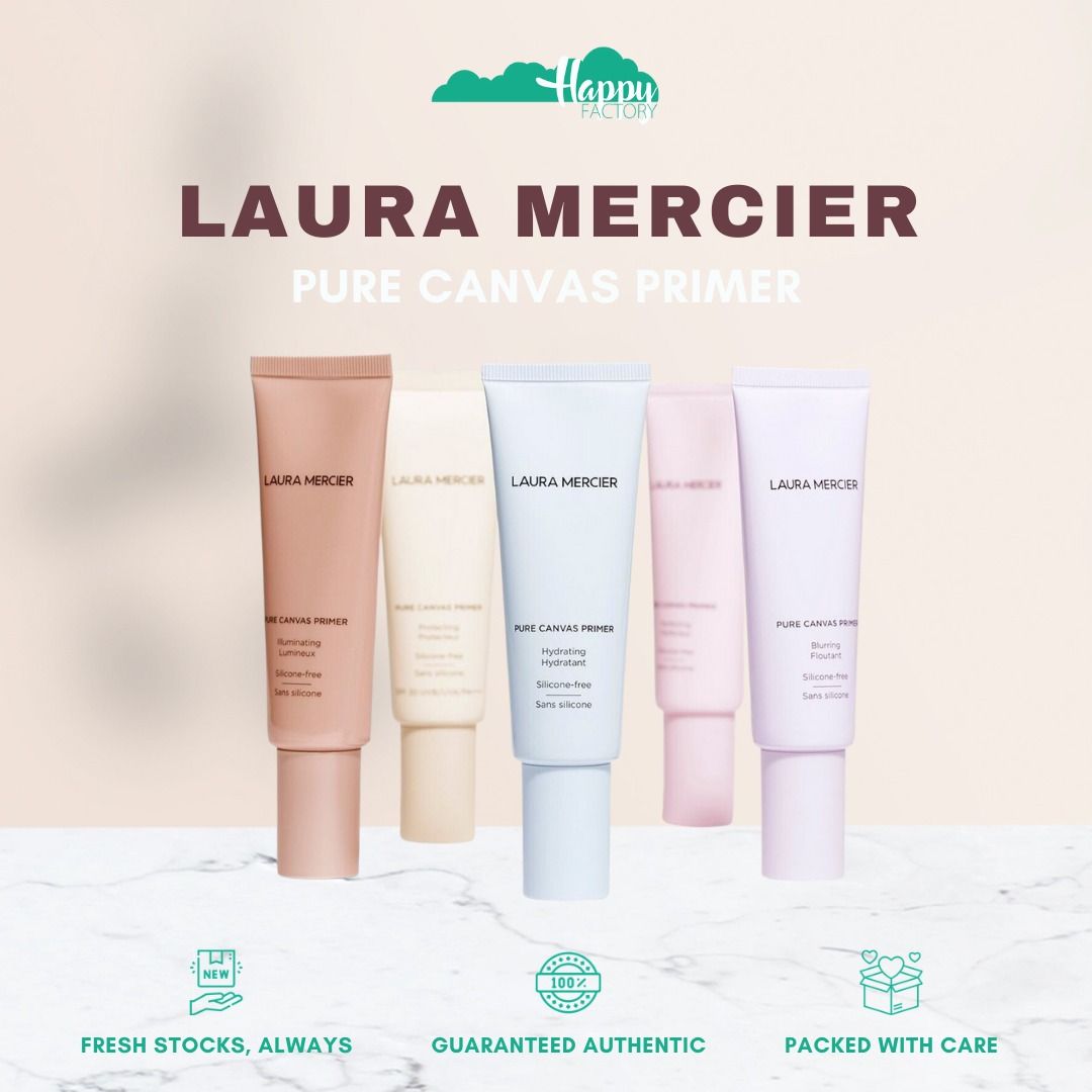 LAURA MERCIER Pure Canvas Primer | Blurring | Hydrating | Illuminating (Category: Makeup) located in Quezon City. Submitted by happyfactoryph (Listing ID 1131168411, Image 1). Description: LAURA MERCIER Pure Canvas Primer | Blurring | Hydrating | Illuminating Rosegold | 0.5g– P390 (from P1500) Hydrating | 10 ml– P900 (from P1500) Sunbeam | 1.6g– P990 (from P2500) Hydrating | 50 ml– P2990 (from P4500) Hydrating | 50 nobox– P2390 (from P4000) Blurr