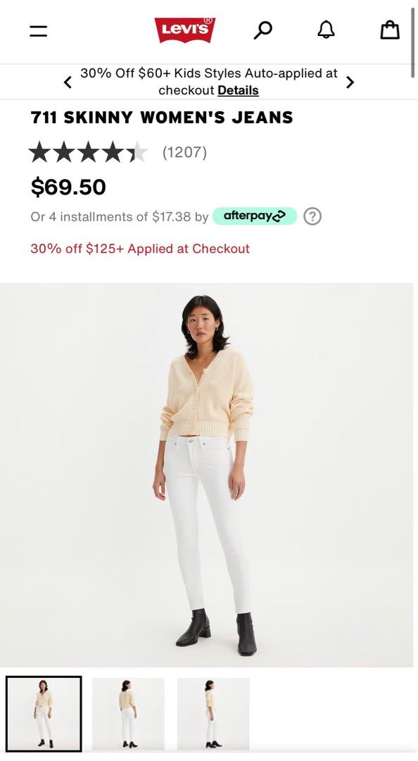 Levi's 711 skinny white store