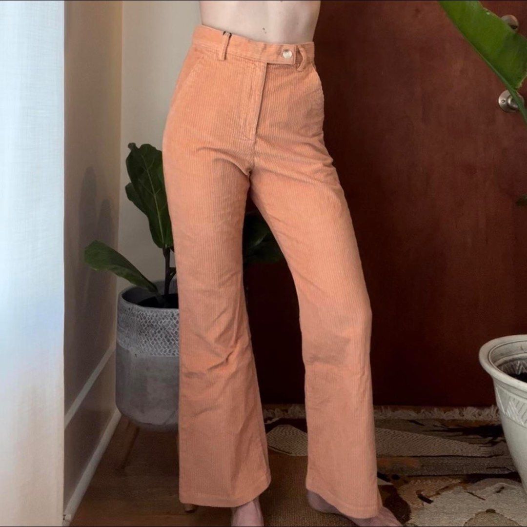 Brown corduroy flare pants, Women's Fashion, Bottoms, Other Bottoms on  Carousell