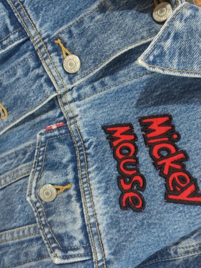 Levi s x Disney Mickey Mouse Denim Trucker Jacket Size M Women s Fashion Coats Jackets and Outerwear on Carousell