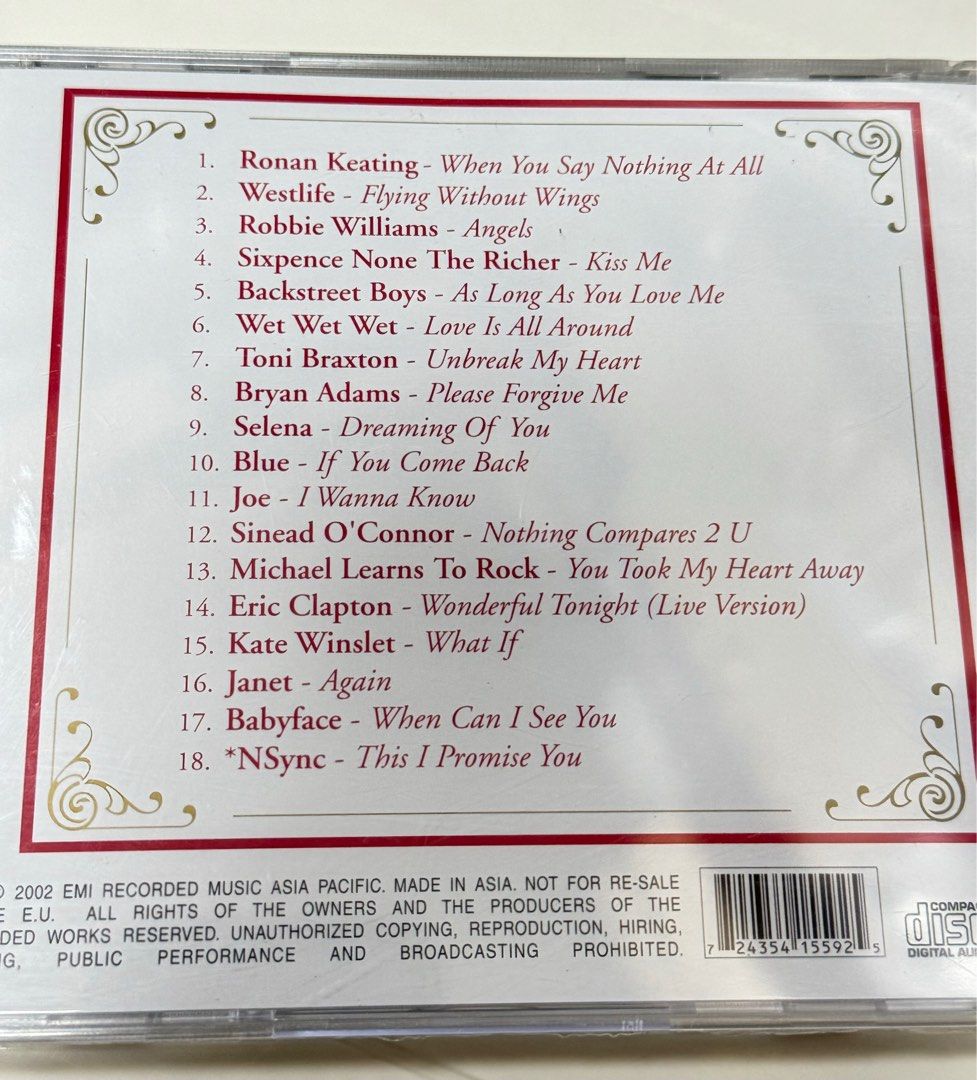 LOVE STORY CD 2002年EMI 出品絕版，全新未開封完美收藏品Ronan