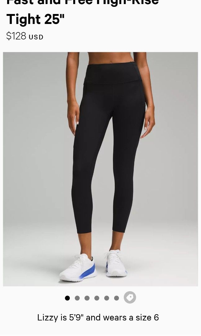 Lululemon Fast Free HR Tight Leggings 25 Pockets Women's 14 Navy Blue  $128.