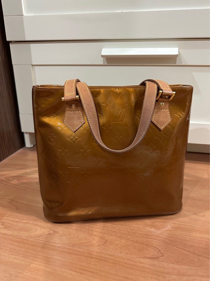 LV Gold Patent Leather Bag Luxury Bags Wallets on Carousell