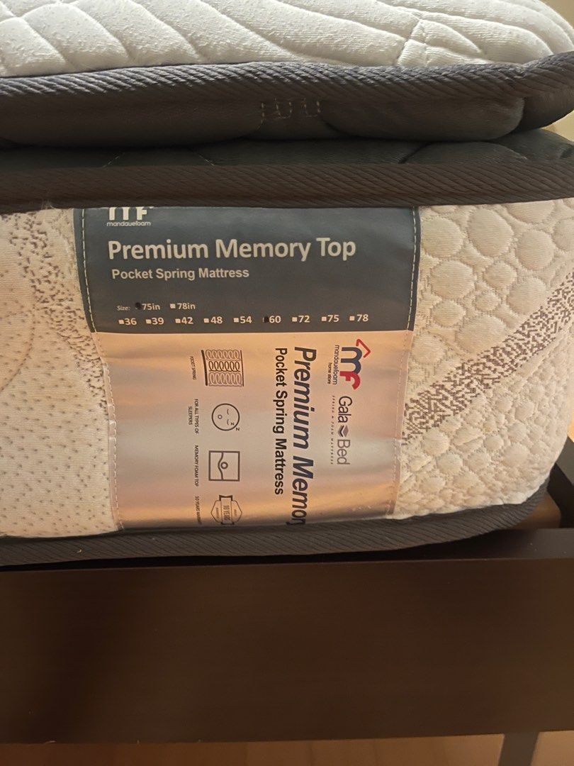 Mandaue foam memory top mattress, Furniture & Home Living, Furniture