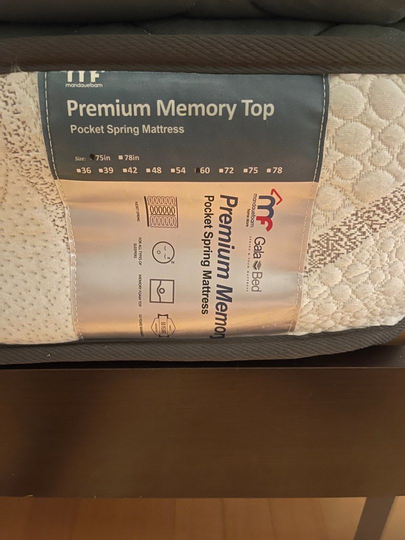 Mandaue foam memory top mattress, Furniture & Home Living, Furniture