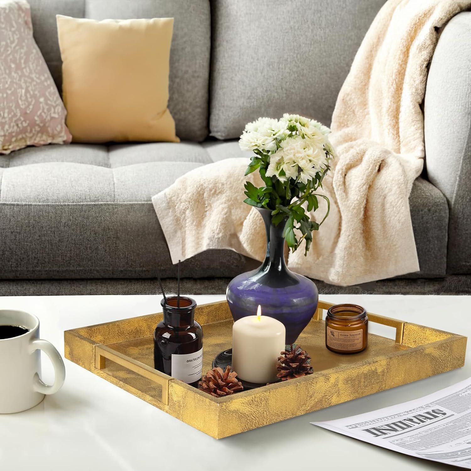 Decorative tray for living room online