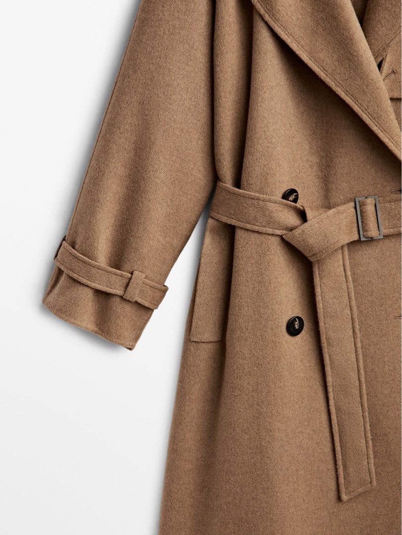 Massimo dutti camel sales wool coat
