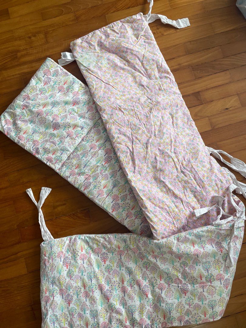 Mothercare bumper cot Pink floral, Babies & Kids, Baby Nursery & Kids