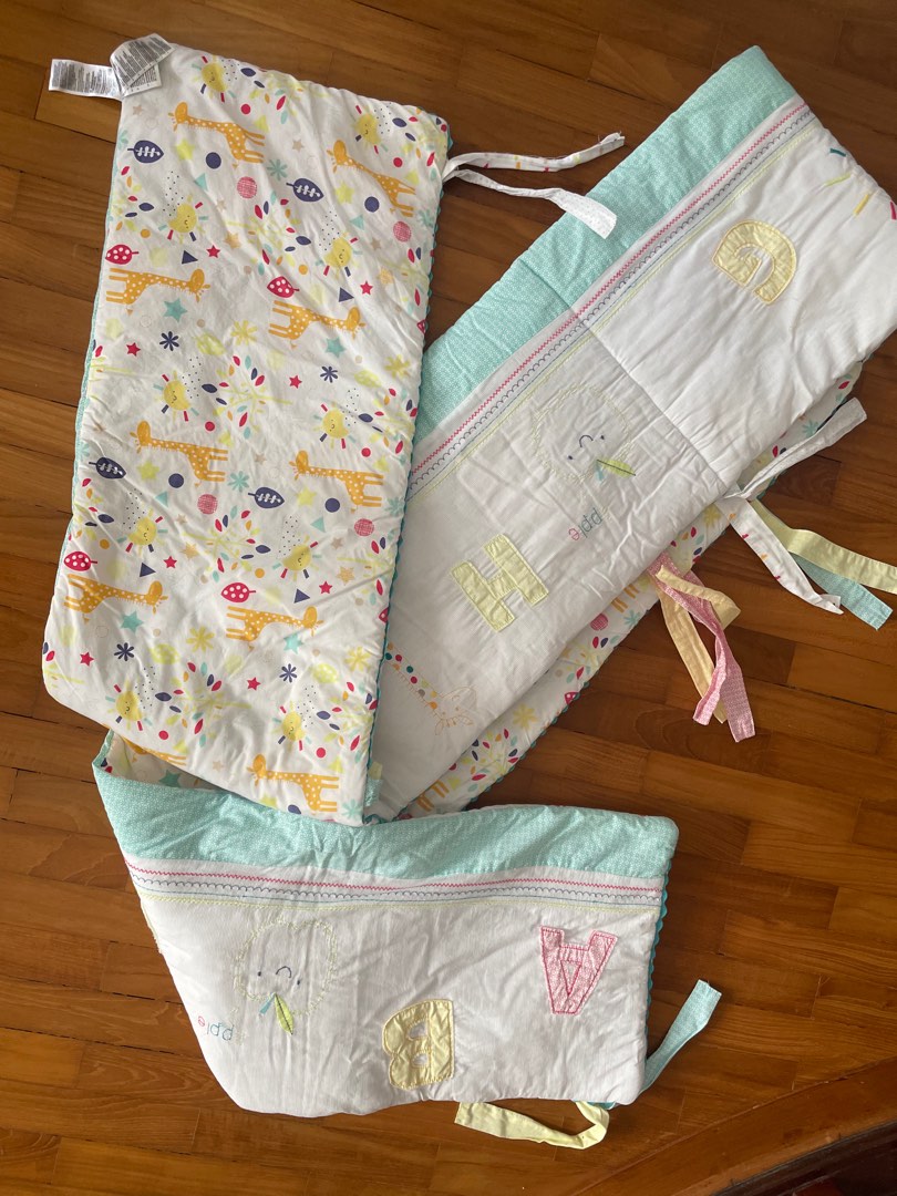 Mothercare Cot giraffe embroidered cot bumper, Babies & Kids, Baby