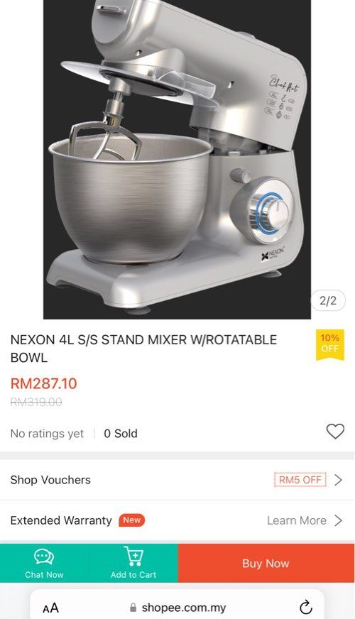 nexon 4l stand mixer stainless steel, TV & Home Appliances, Kitchen