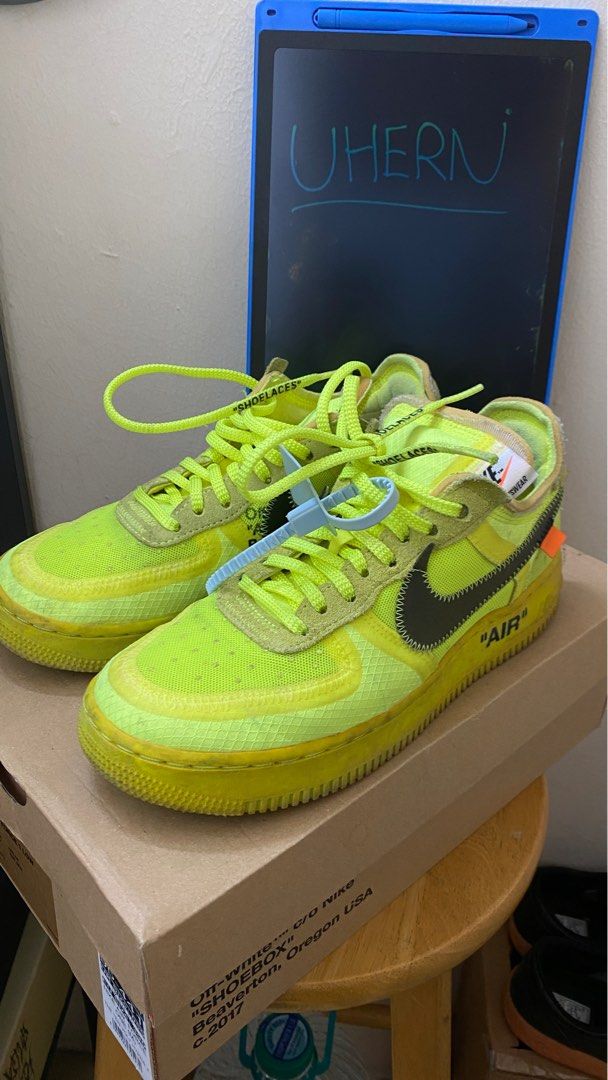 Nike Offwhite Airforce 1 Low Neon Women s Fashion Footwear