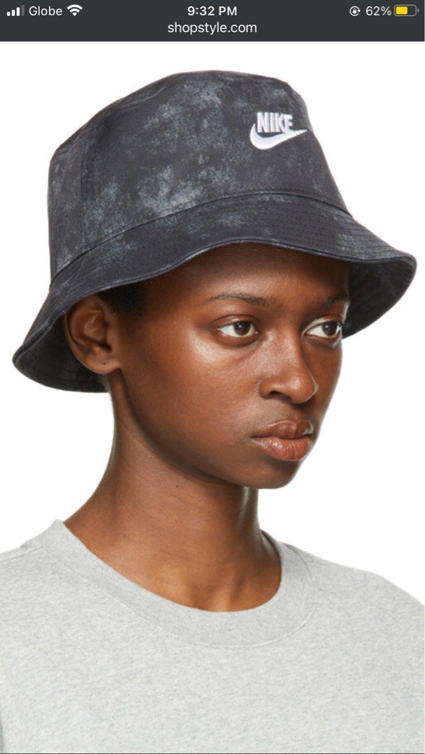 Nike Sportswear Futura Tie Dye Bucket Hat (L/XL, Black/White/Grey), Black