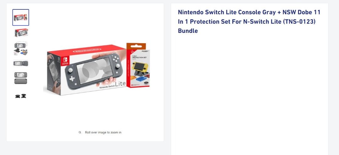 Nintendo Switch Lite Console + NSW Dobe 11 In 1 Protection Set For N ...