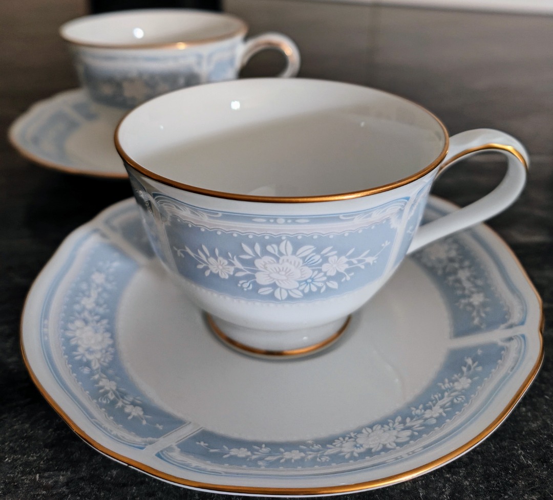 NEW Noritake Cup Saucer Set Bone China, Furniture & Home Living, Kitchenware & Tableware, Coffee