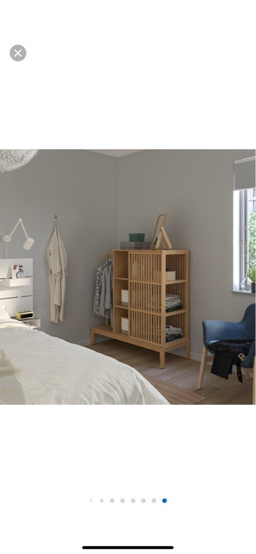 Open wardrobe Ikea NORDKISA Open wardrobe with sliding door Bamboo wardrobe NORDKISA Open ...