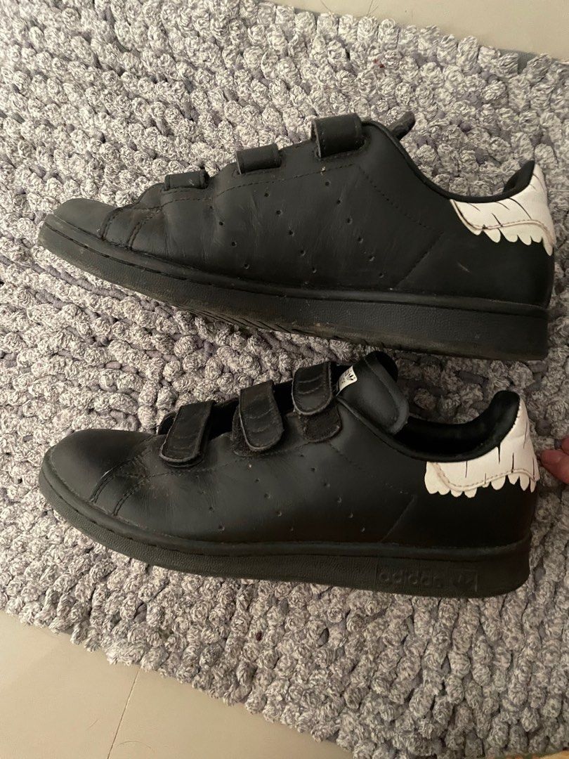 Original Adidas Stan Smith Velcro Black 6.5UK 8W Women s