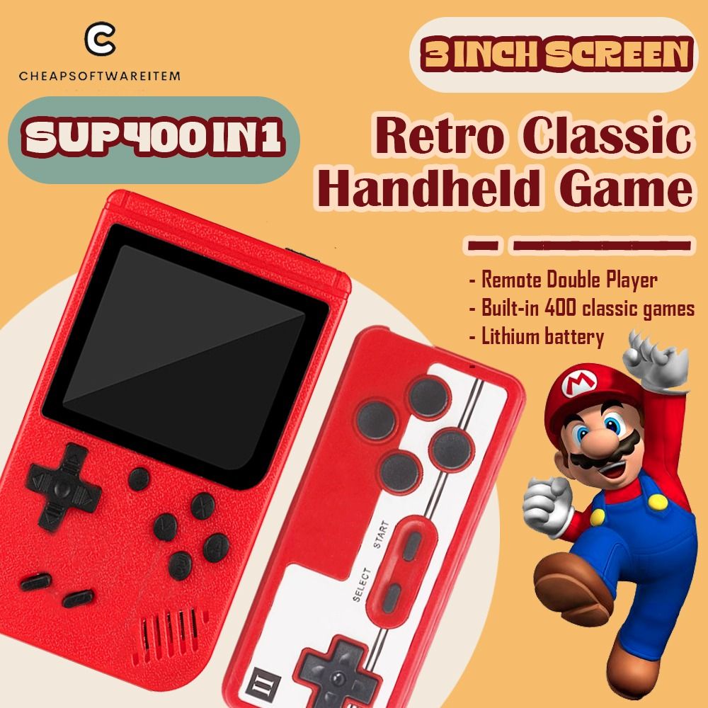 Original Retro Mini Gameboy Game Console Built in 400 Games AV Out
