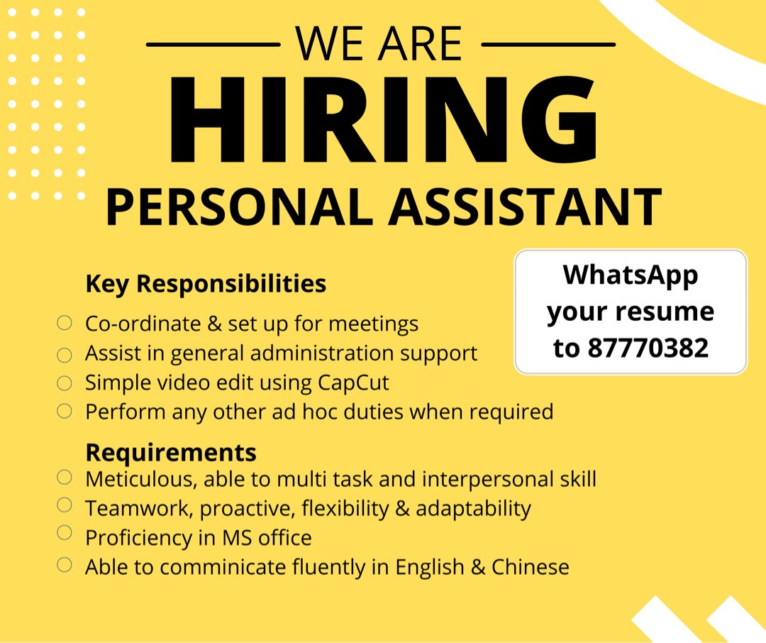 Personal Assistant Cum Admin Jobs Admin Finance On Carousell