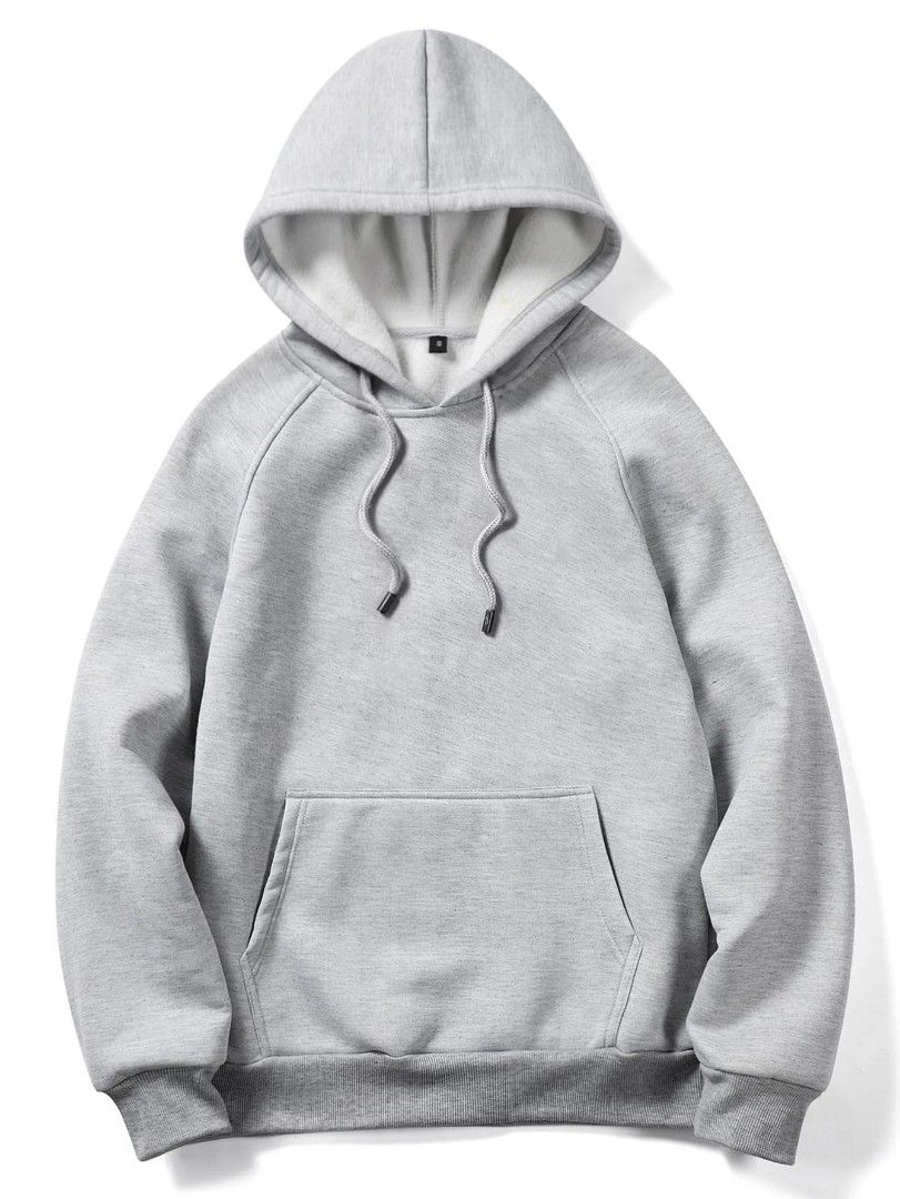 PLAIN Kangaroo Pocket Drawstring Hoodie