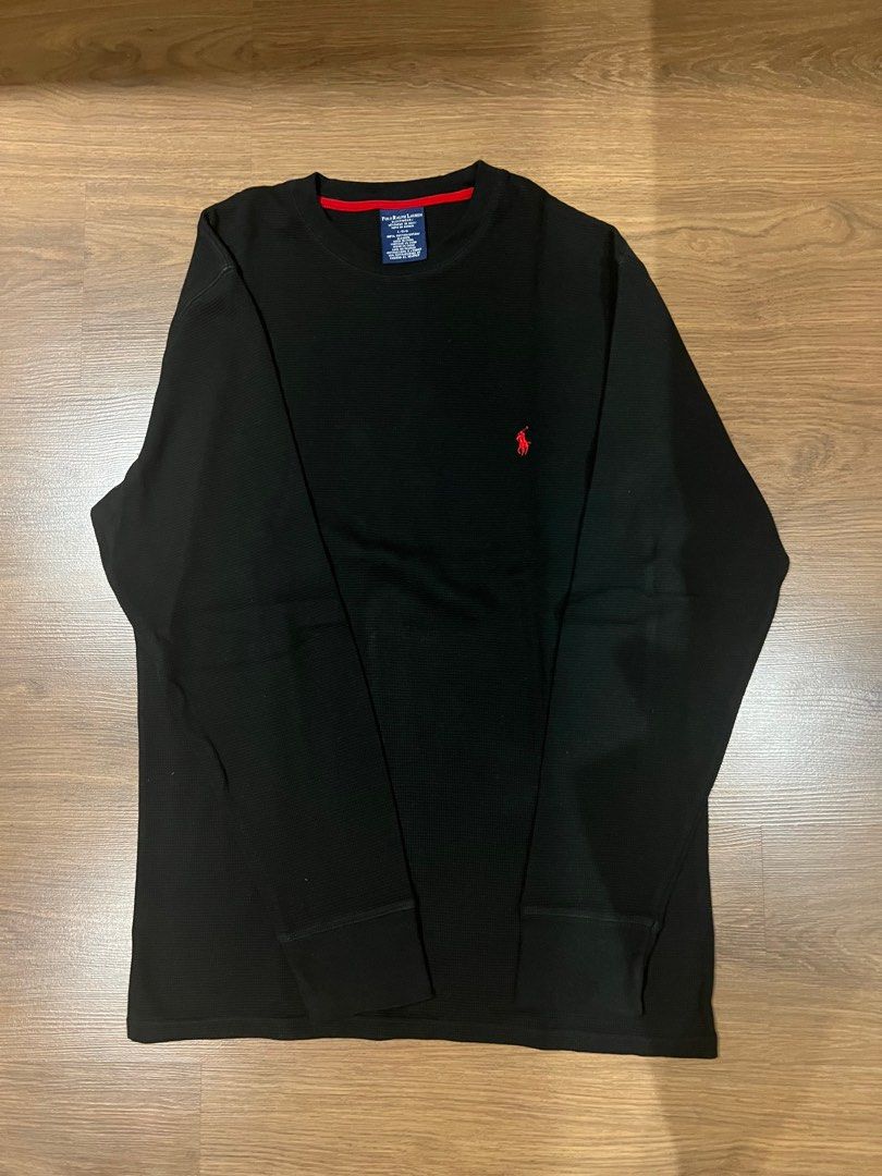 Polo Ralph Lauren sleepwear black long sleeve thermal shirt Men s