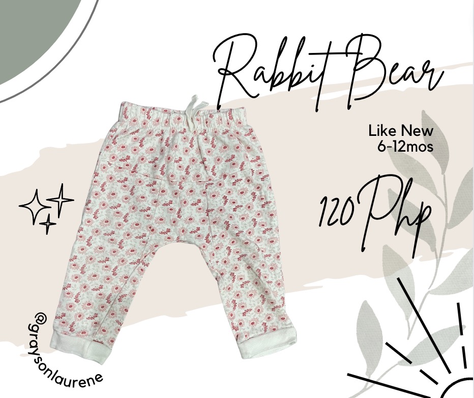 Rabbit Bear Harlem Pants 6-12mos, Babies & Kids, Babies & Kids Fashion ...