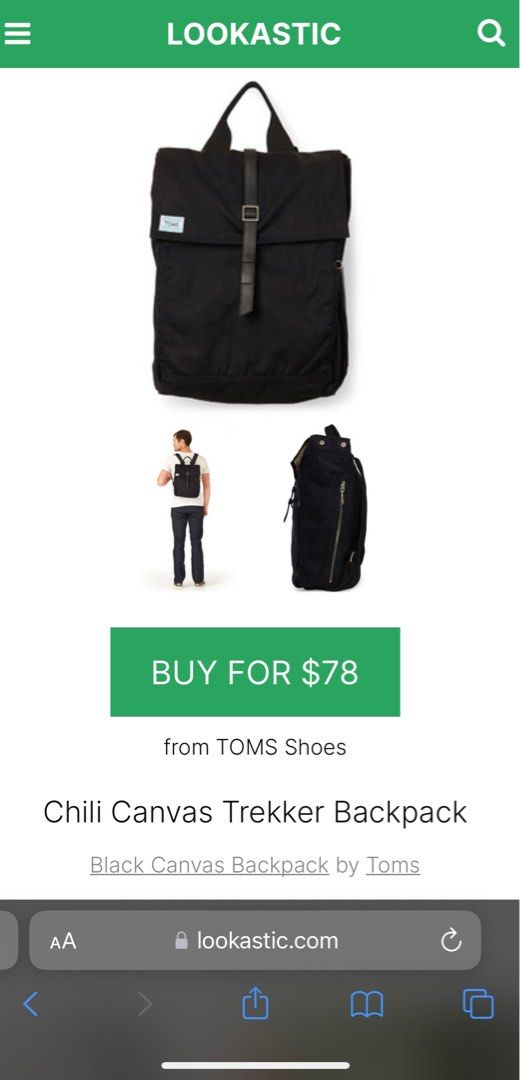 Toms new arrivals canvas backpack