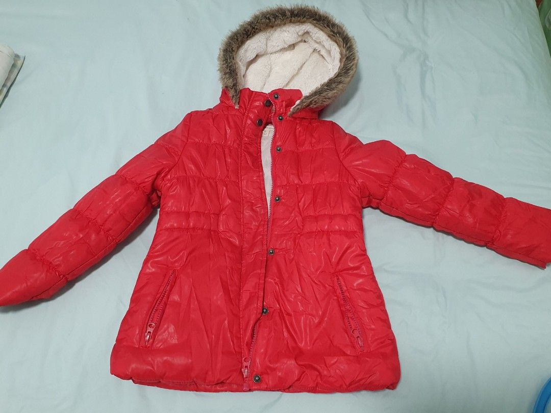 Red best sale patch jacket